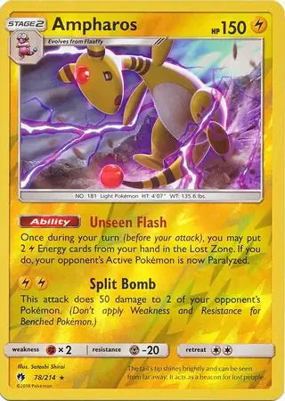 Lost Thunder Ampharos #78/214 reverse holo